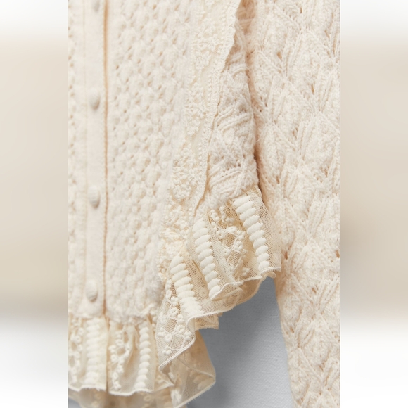 BNWT! Zara lace knit sweater - Picture 6 of 6